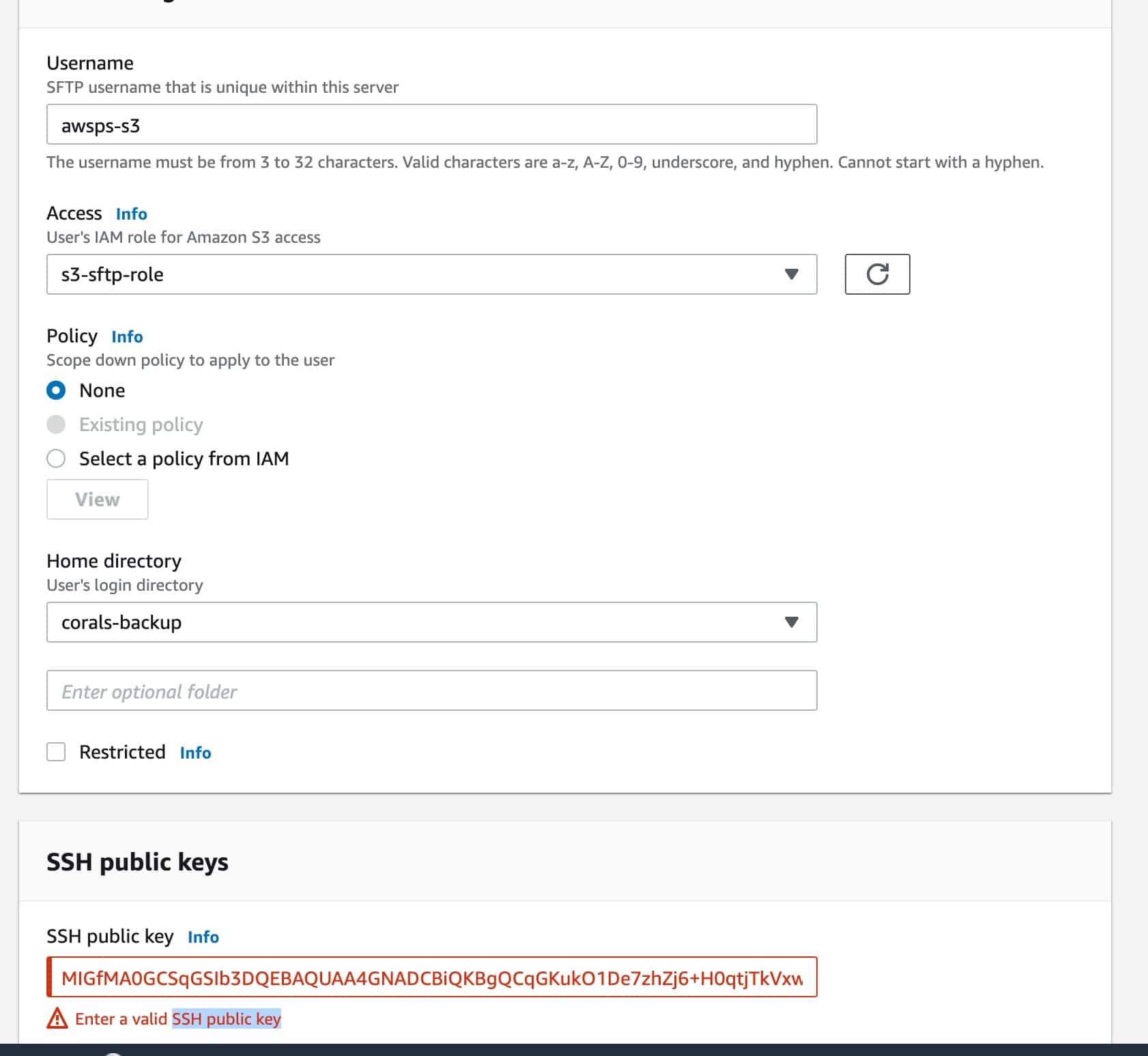 How to Connect to S3 Bucket using SFTP AWS PS