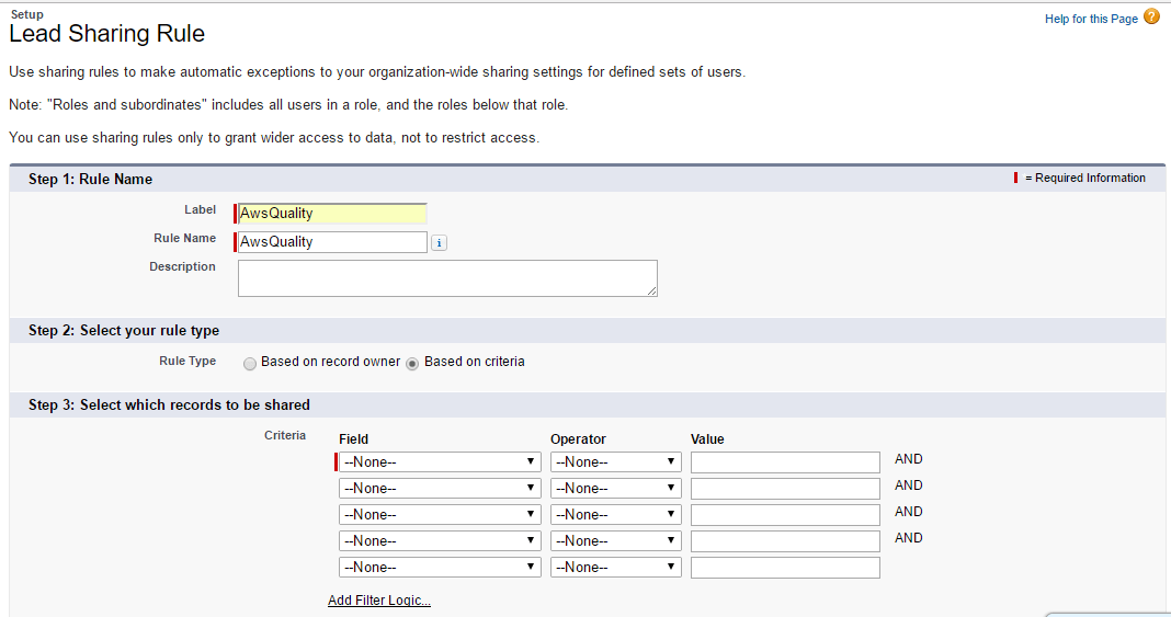 Some of the important Salesforce Sharing Rules 2020