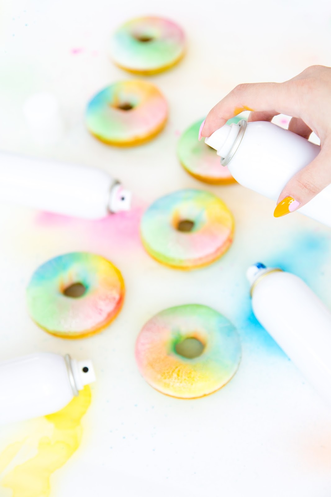 Lisa Frank Inspired Edible “Spray Paint” Donuts Aww Sam