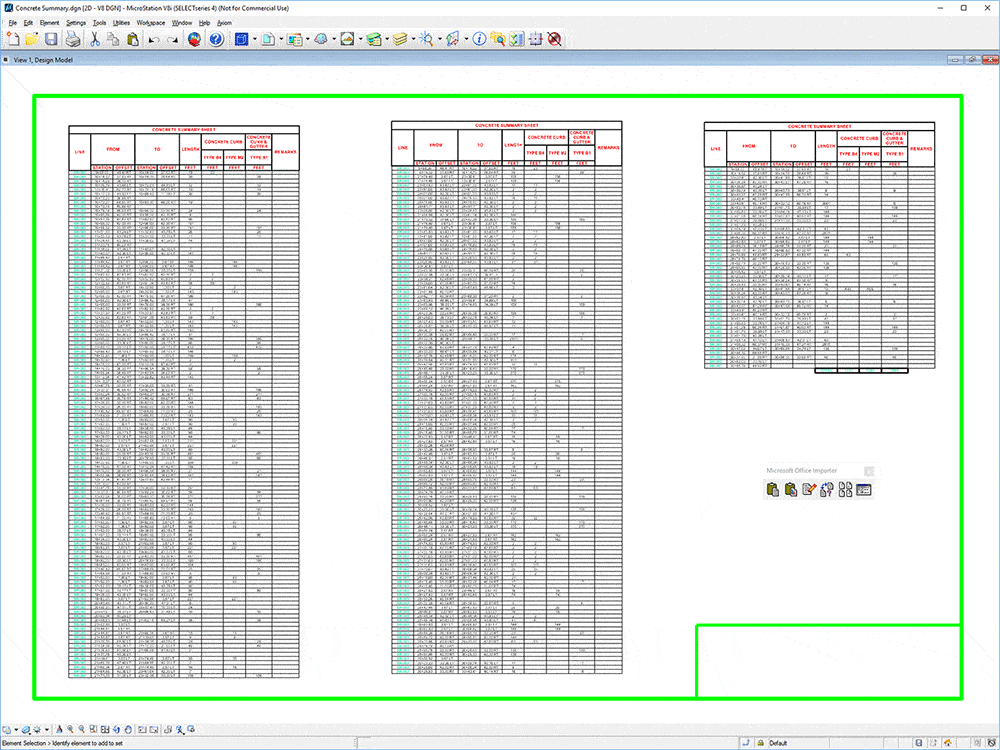 Import Excel and Word into MicroStation & AutoCad Axiom Int.
