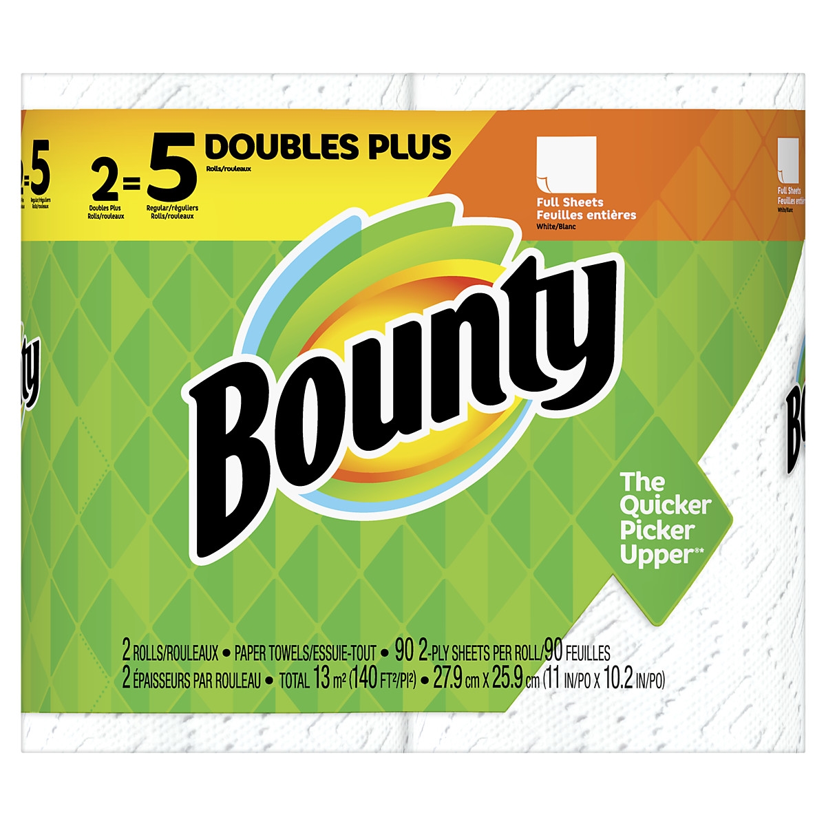 Axis. BOUNTY REGULAR DOUBLE PLY 2DP WH 90CT KDF SQF 140 2X6 PER CASE