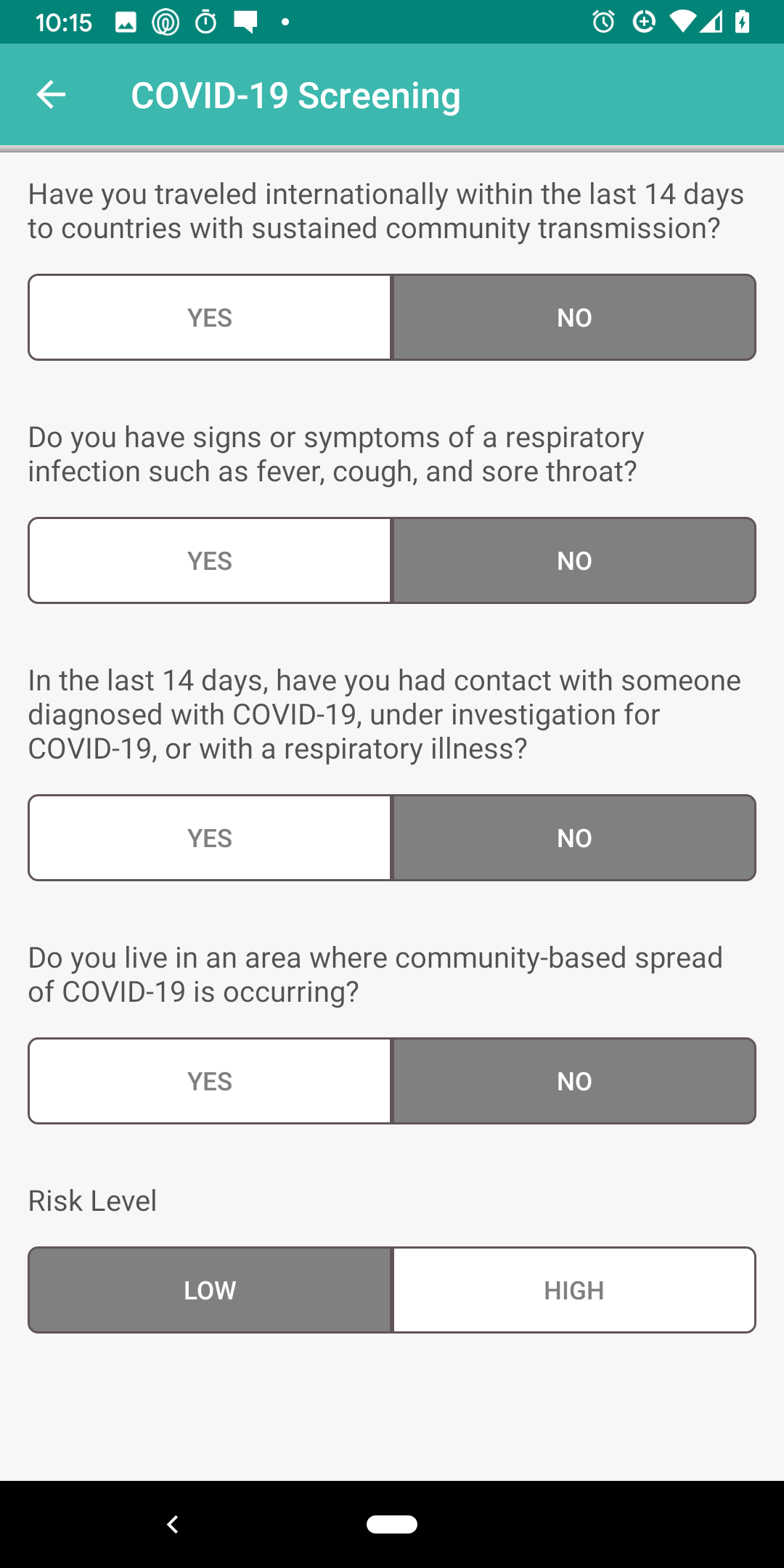 COVID19 Screening for Clinicians Help Center