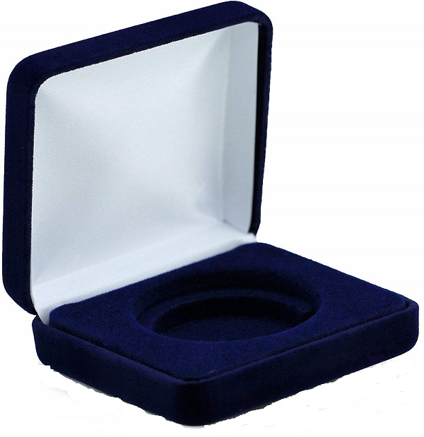 Blue Velvet Coin Box H Size Direct Fit Holder [GiftBox] 7.95