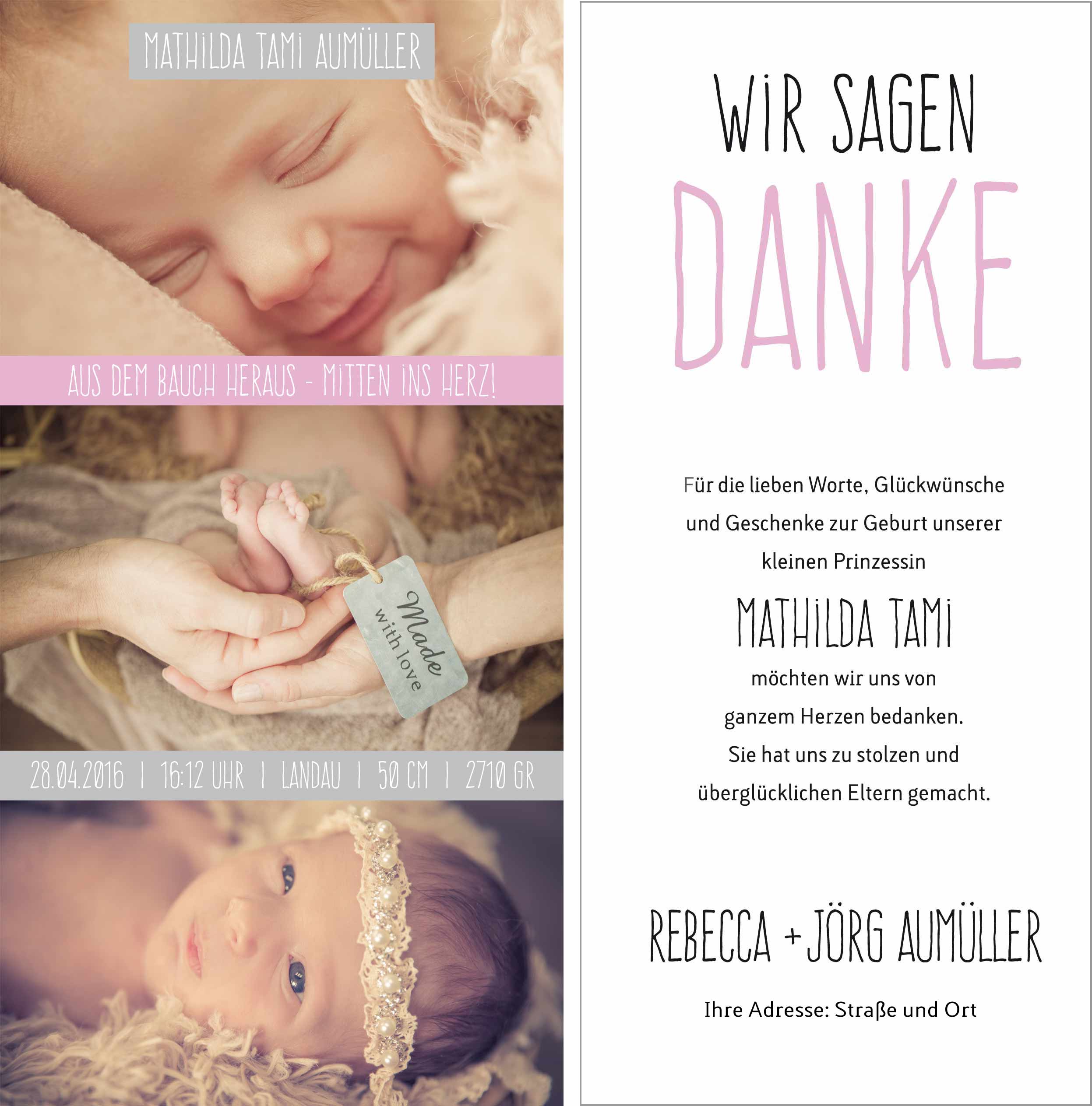 Kreative Geburtskarten zur Geburt und zur Taufe Ihres Babys.