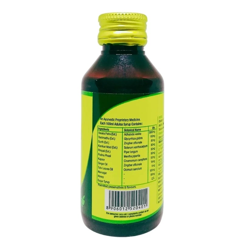 Adulsa Cough Syrup (100ml) Yogi Ayurvedic AyurCentral Online