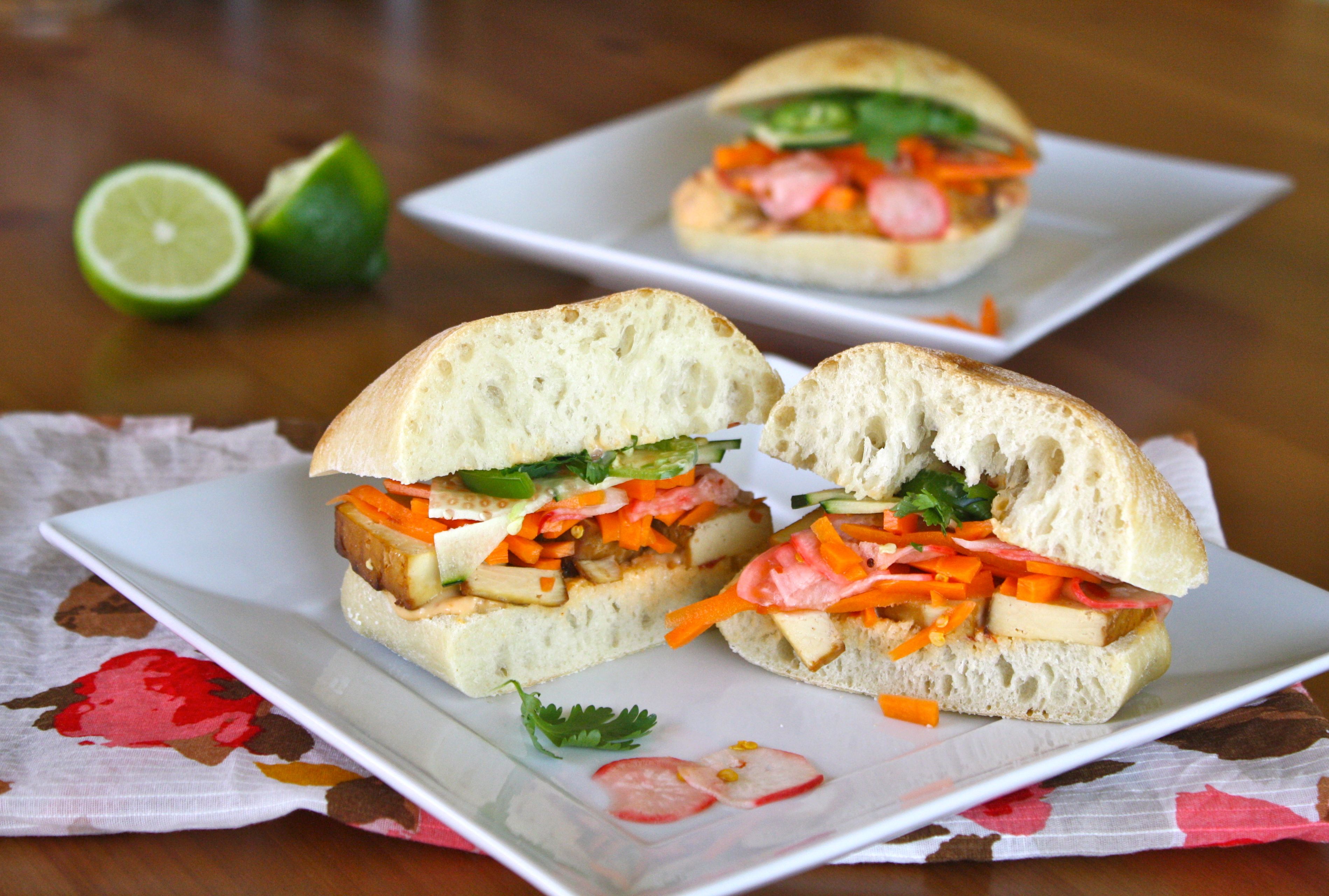 Spicy Tofu Banh Mi Sandwich