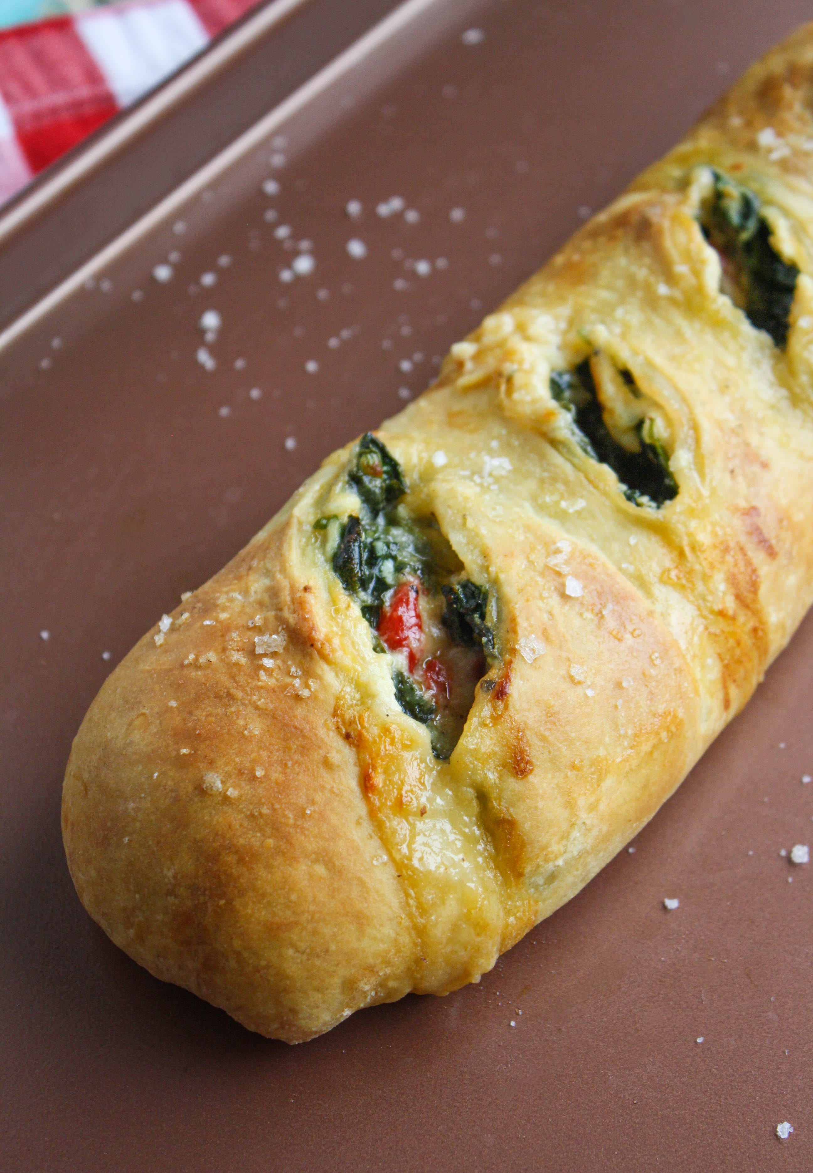Spinach and Roasted Red Pepper Stromboli