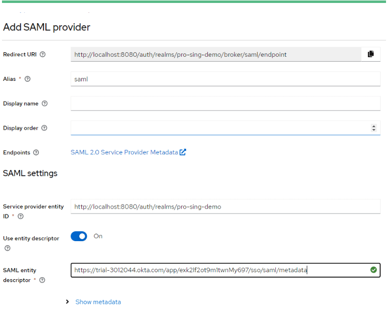 Single Sign on Setup Okta+ Keycloak using SMAIL and OIDC