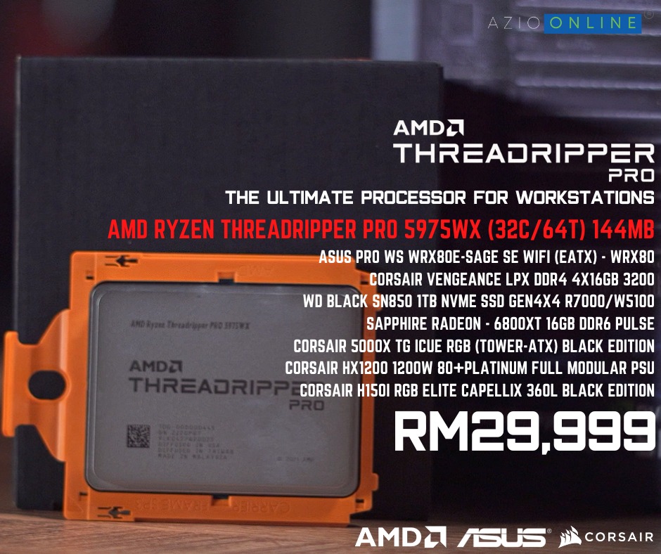 Azio Special Package AMD Threadripper Pro 5975WX Workstation RM29