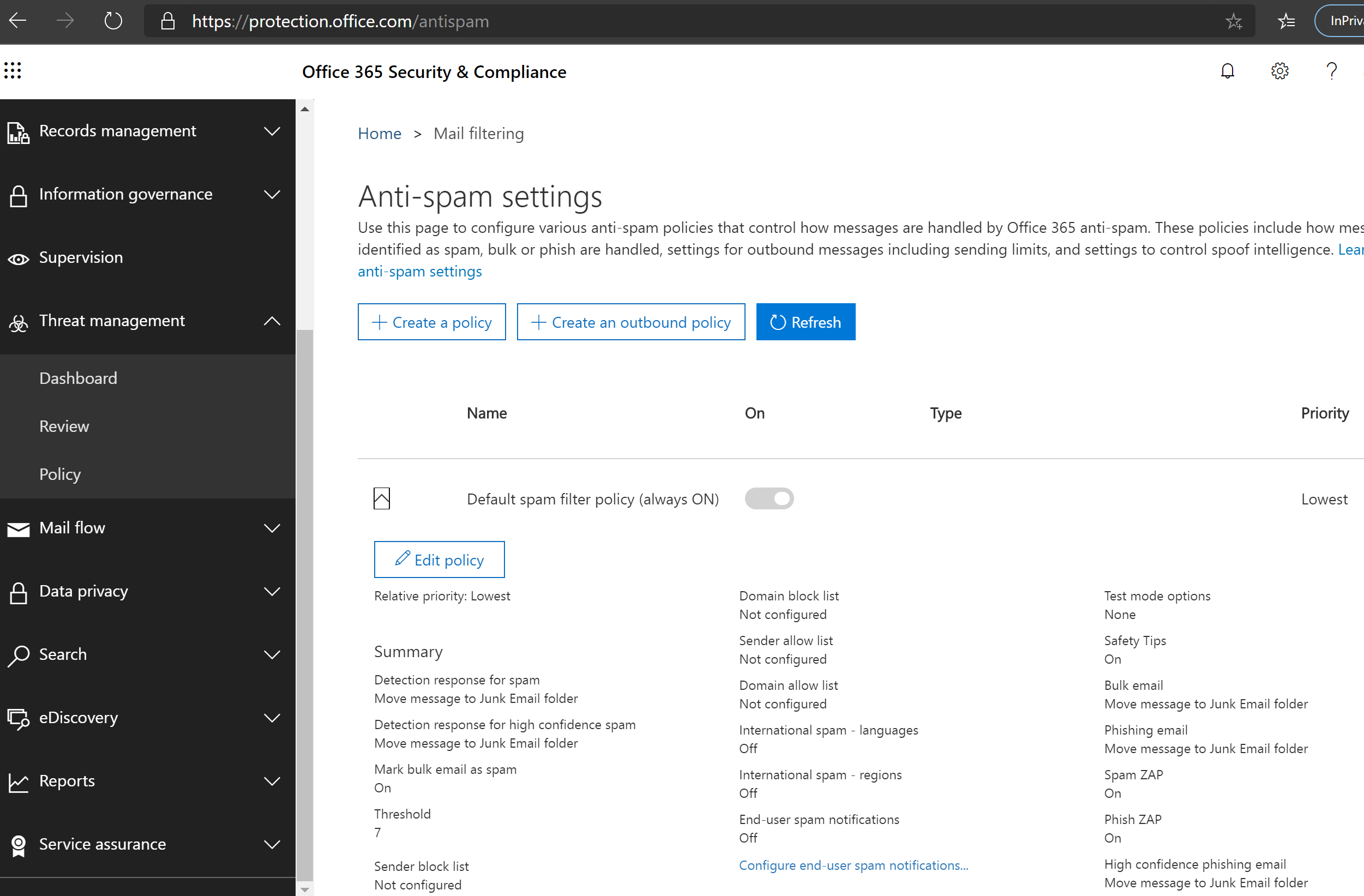 Optimize Antispam Settings in Office 365