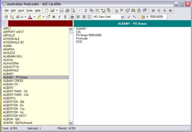 Download Australian post codes for 16784 locations