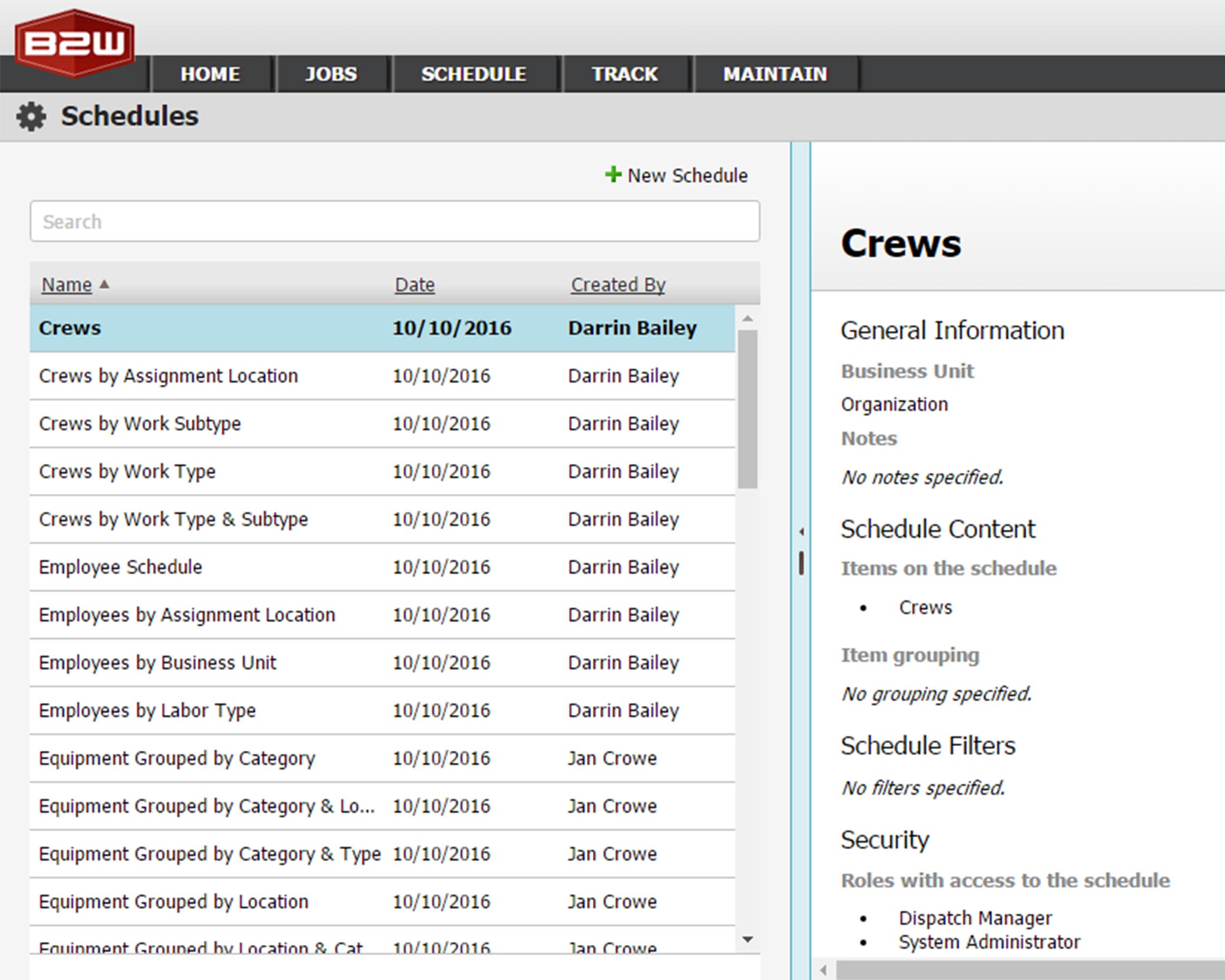 Construction Project Scheduling and Resource Dispatching Software B2W