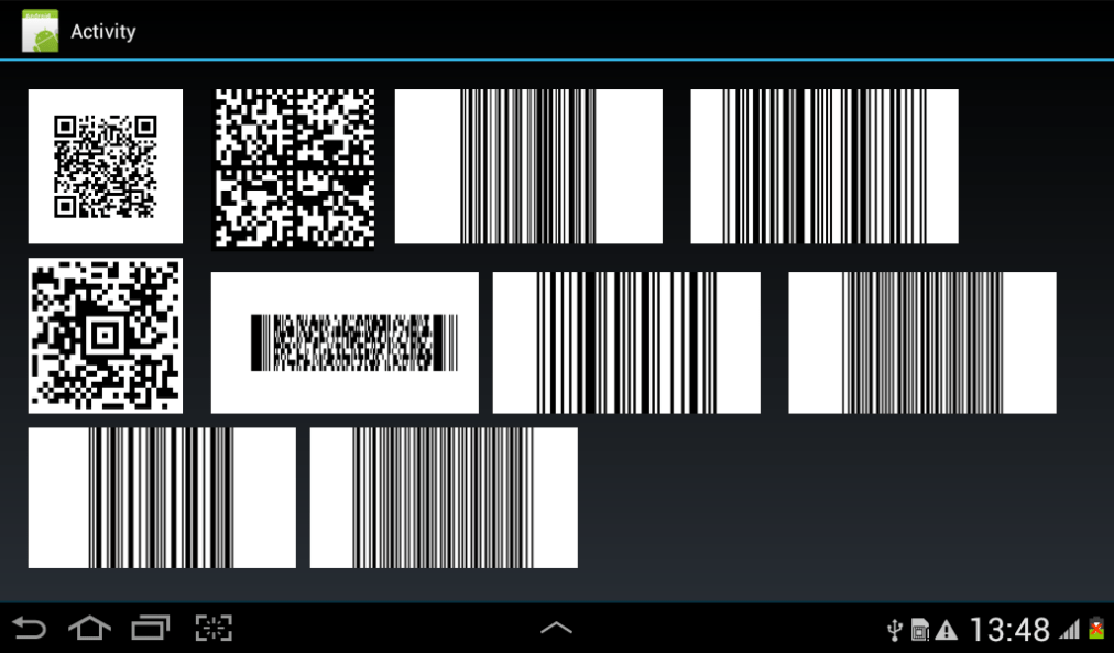 Creating 1D and 2D Barcodes using inline Java Code and the ZXING core