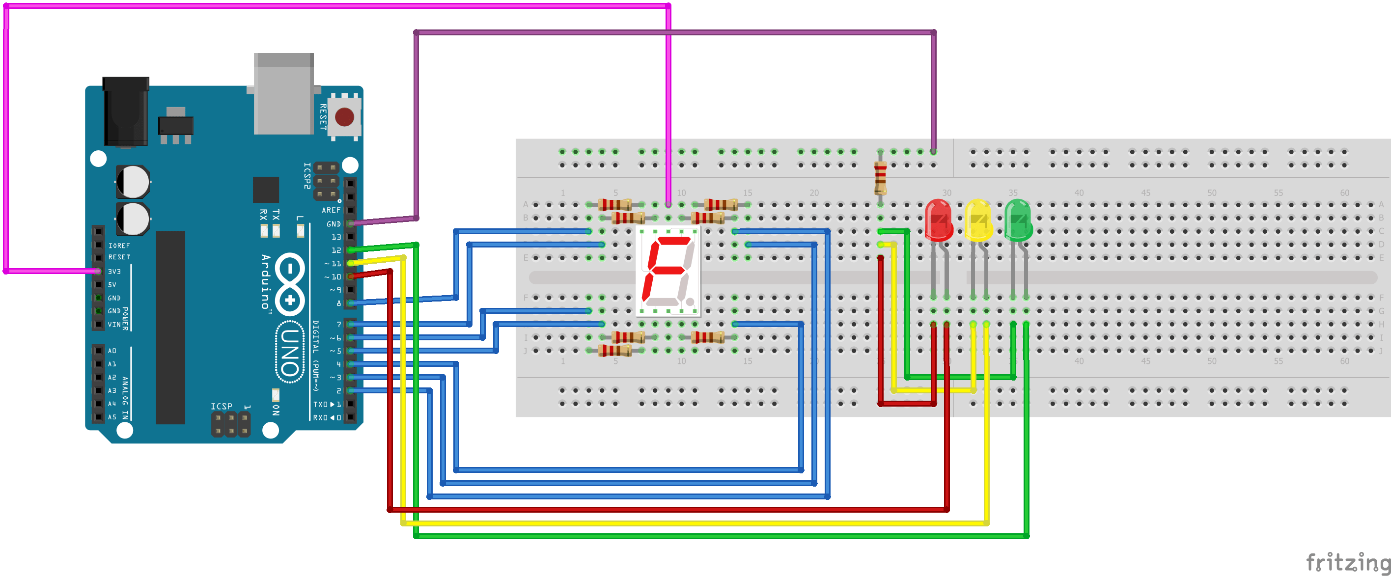 Traffic lights + 7 segment display countdown | B4X Programming Forum