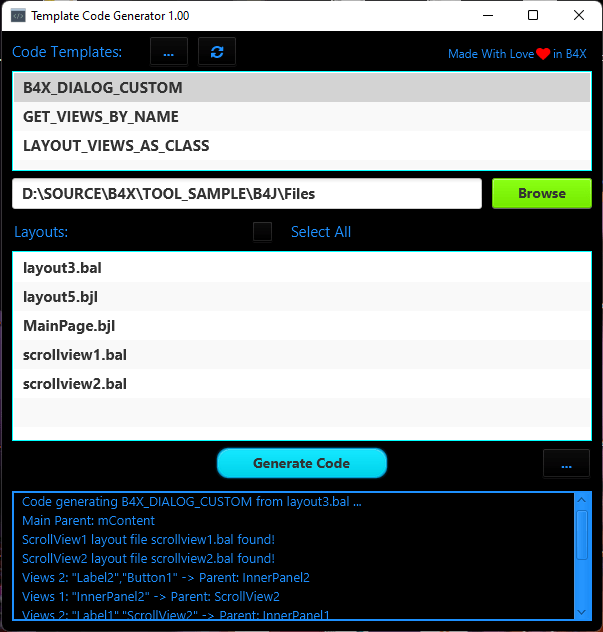 B4X Template Code Generator 1.00 B4X Programming Forum