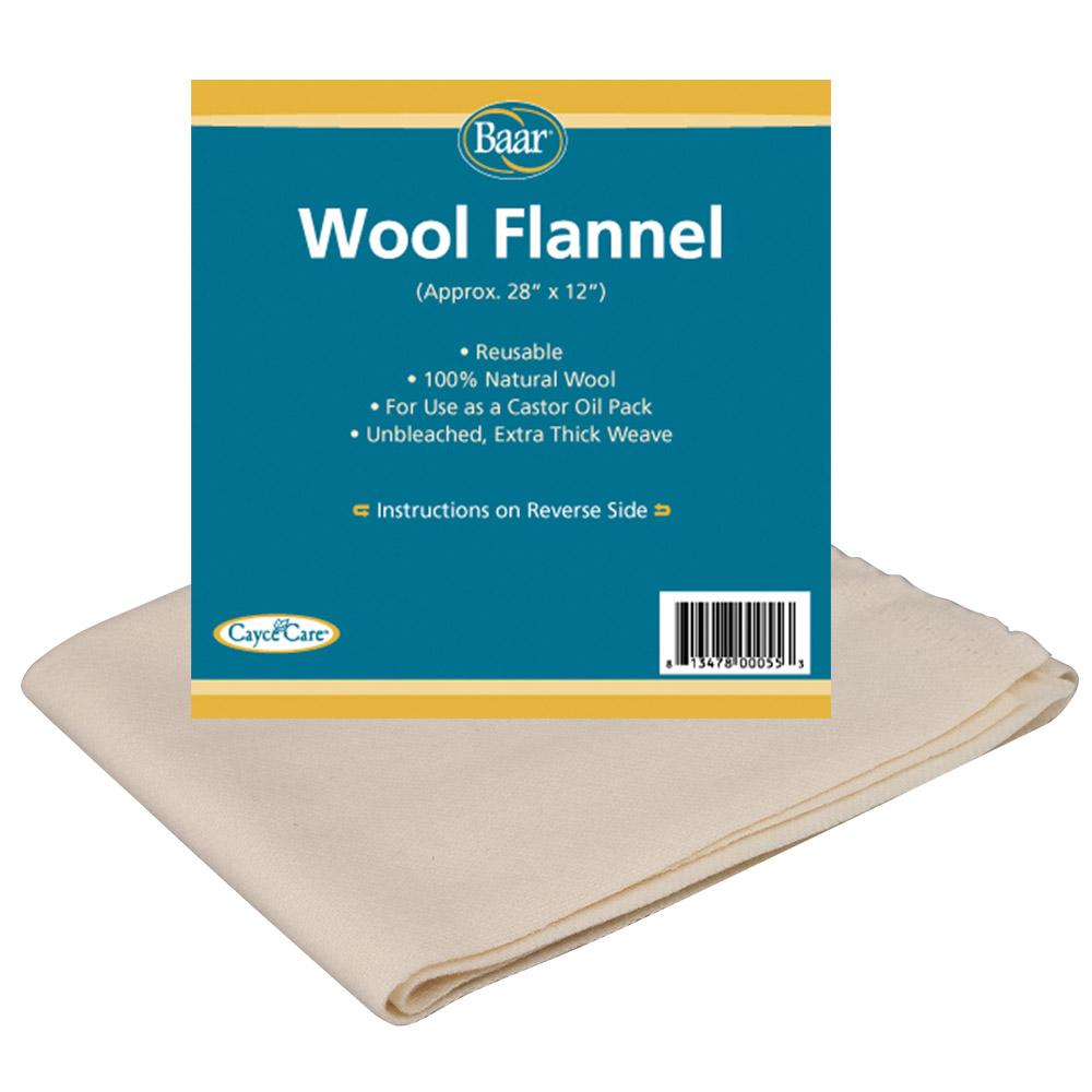 Wool Flannel For Castor Oil Packs, 12"x28"