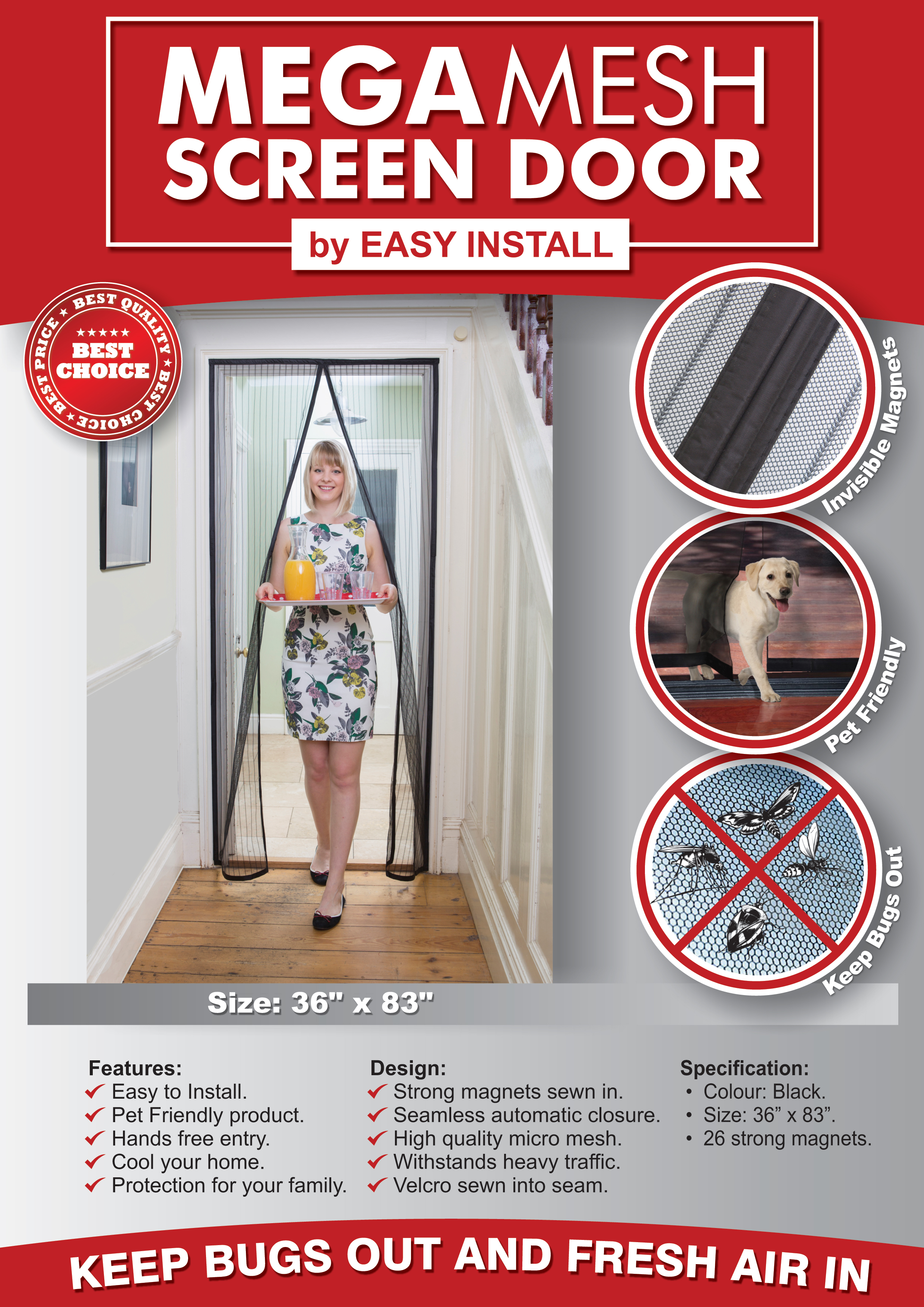 Keep the Bugs out with Mega Mesh Screen Door Babs