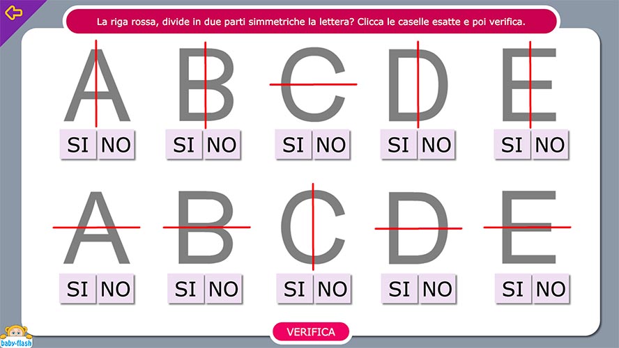Simmetria lettere Babyflash