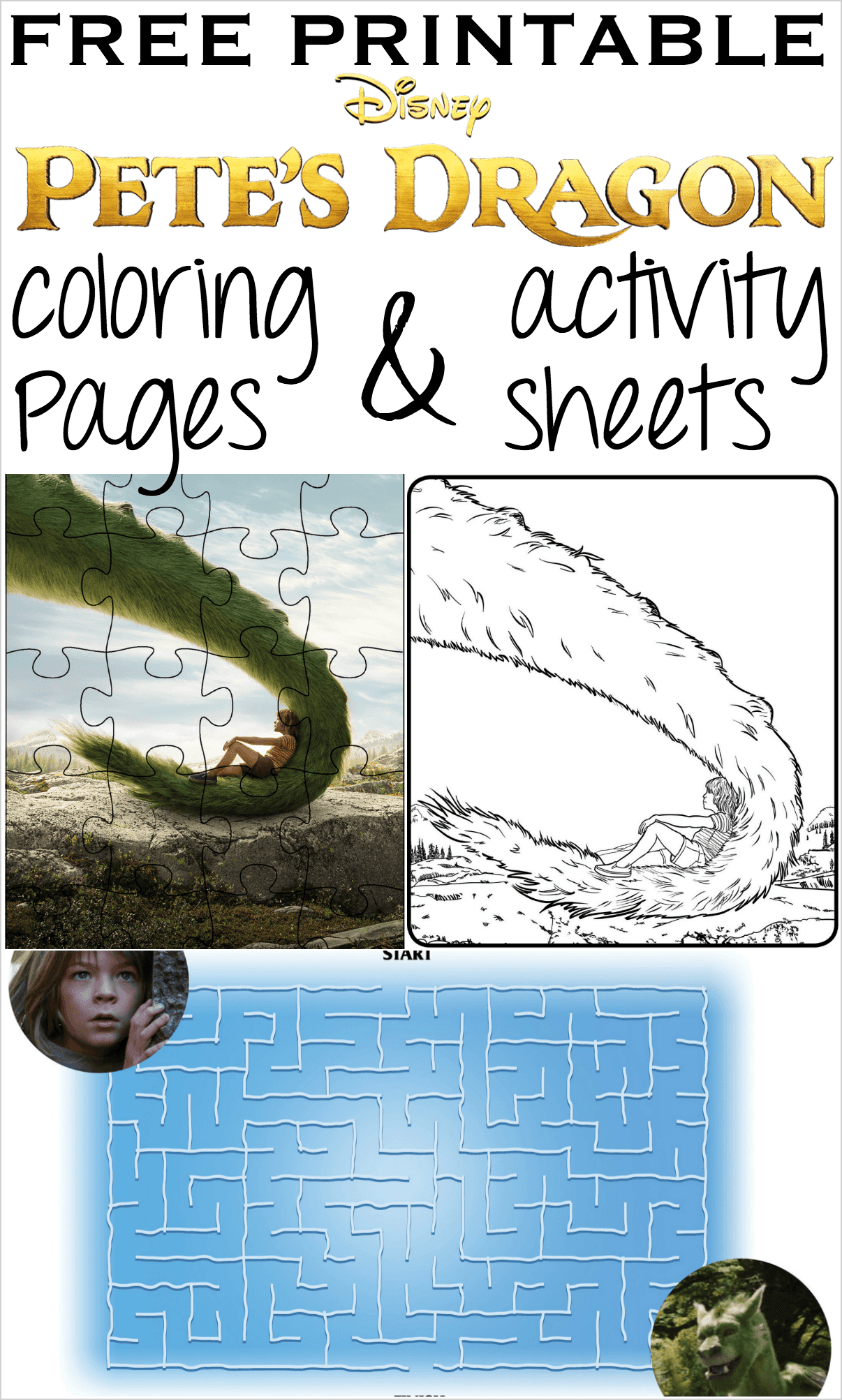 Printable Pete's Dragon Coloring Pages and Activity Sheets