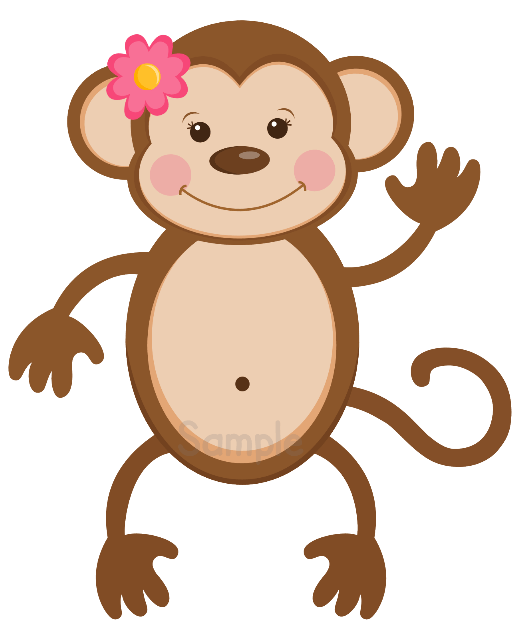 Free girl monkey clip art