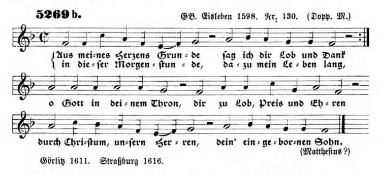 Chorale Melody Aus meines Herzens Grunde