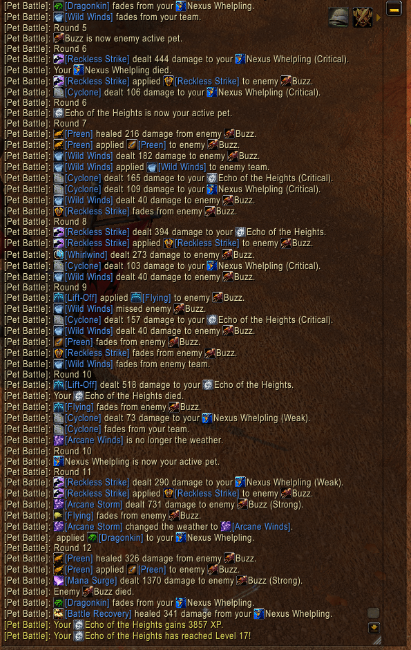 Pets get XP even if they die in battle, maybe a BUG? WarcraftPets Forum