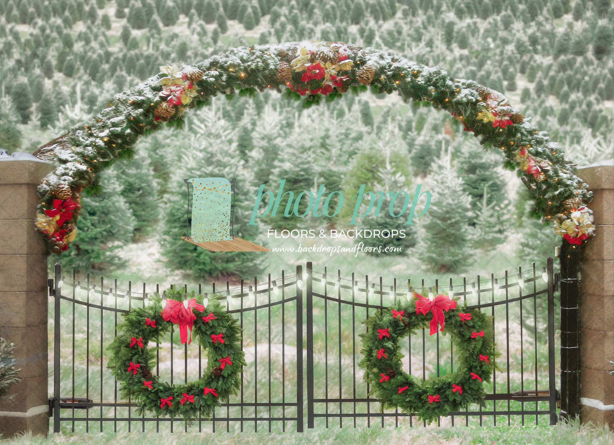 Christmas Tree Farm Photography Backdrop, For Sale, Rustic, Woods, Farm