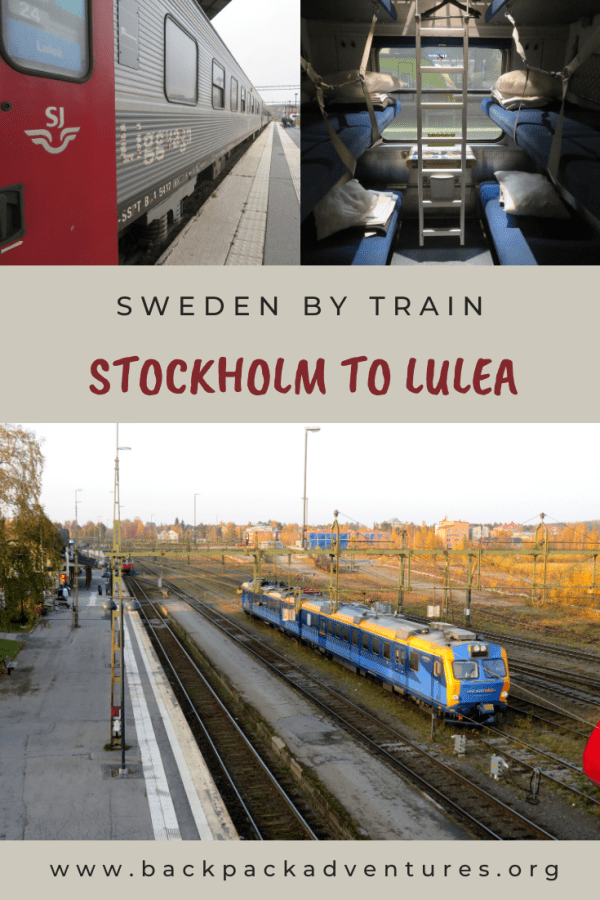 Stockholm to Luleå by train the scenic lapland express Backpack