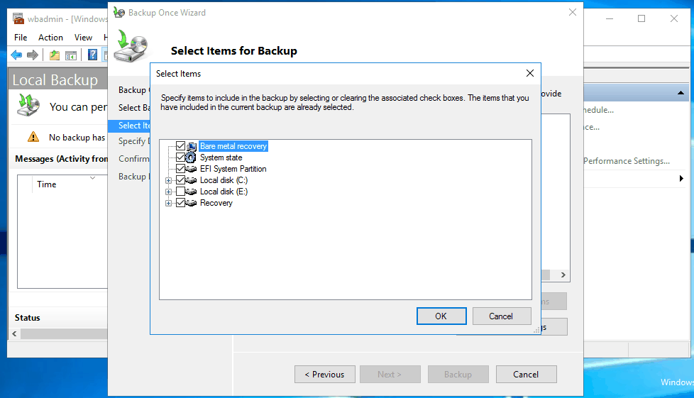 Create A System Image Backup for Windows Server 2016