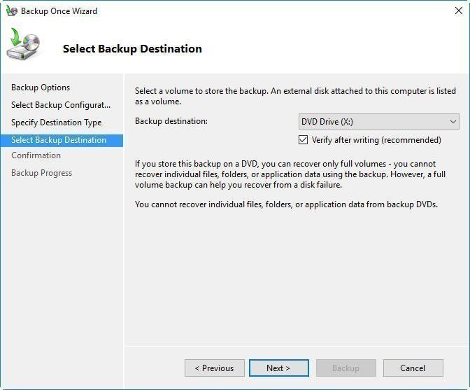 How to Backup C Drive in Windows 2016?