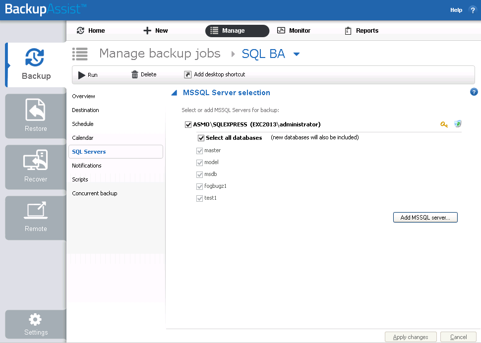 Manage SQL Servers