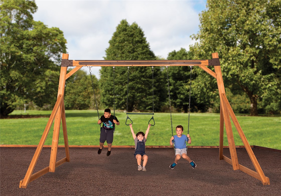 FreeStanding Swing Beam with Belt Swings and Trapeze