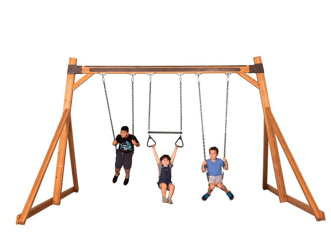 FreeStanding Swing Beam with Belt Swings and Trapeze