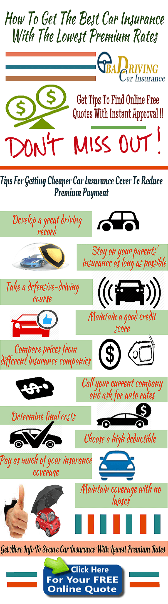 Infographic How to get the best car insurance with the lowest premium