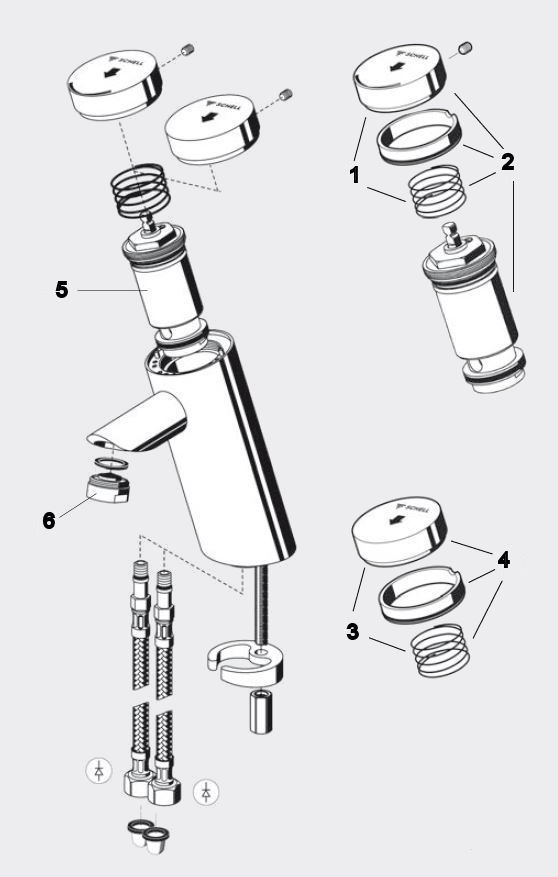 Badexa: Schell Selbstschluss-Standventil PURIS SC HD-K (Hochdruck