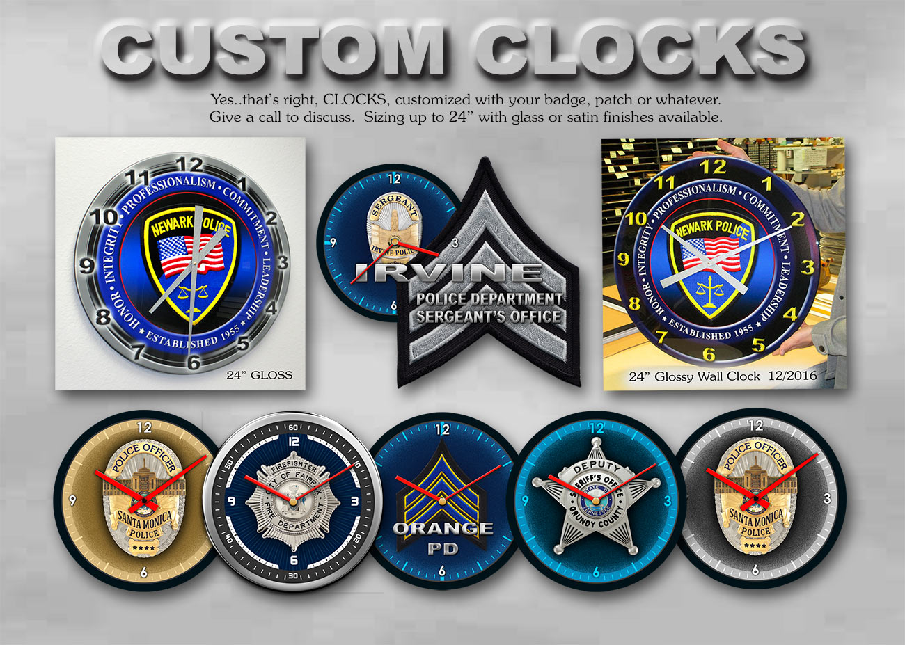 Clock Presentations from Badge Frame