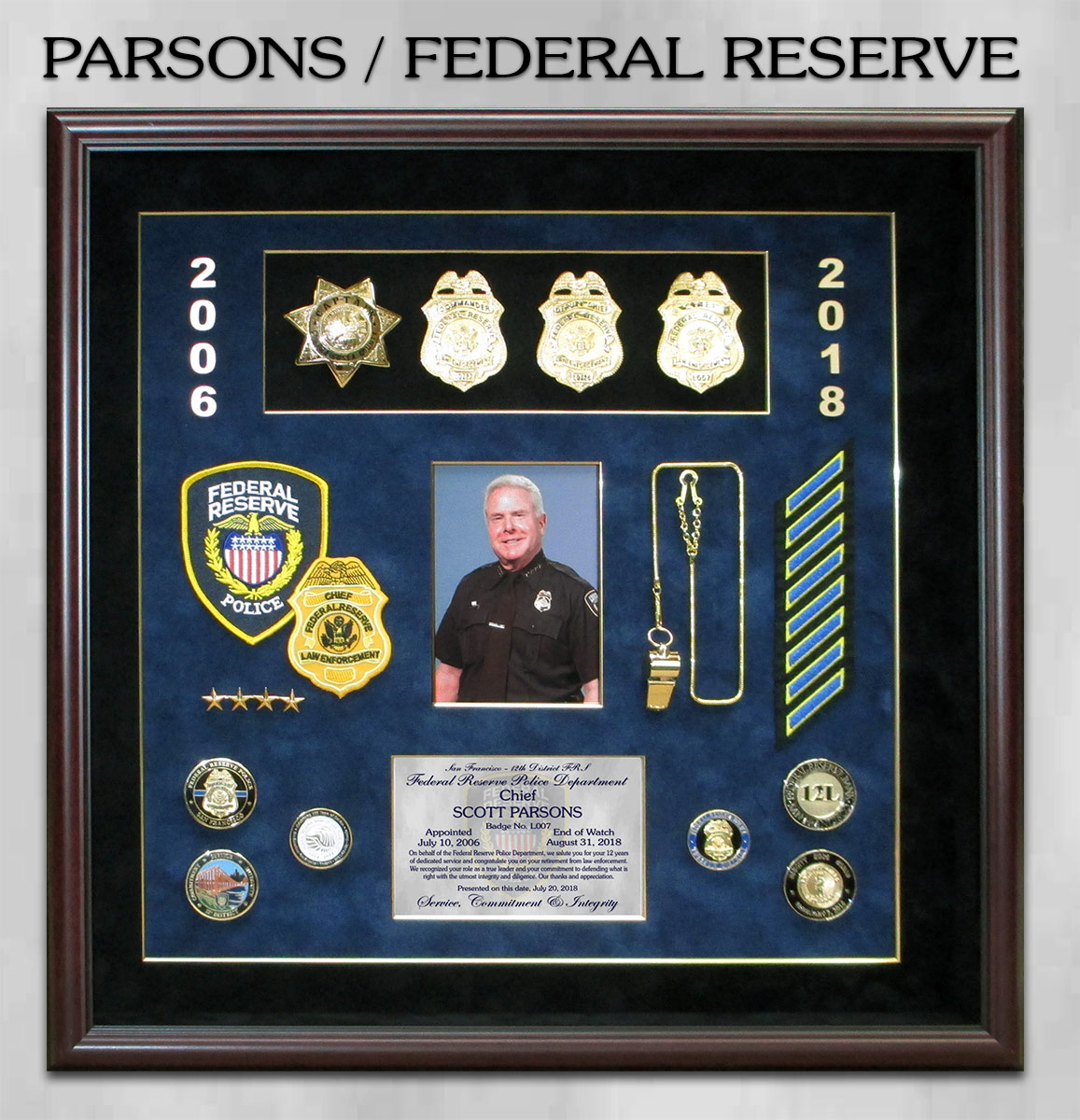 Federal Reserve Shadowbox Projects from Badge Frame