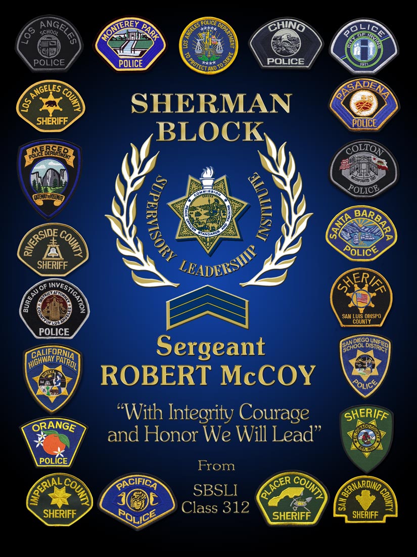 Sherman Block Leadership Presentations by Badge Frame