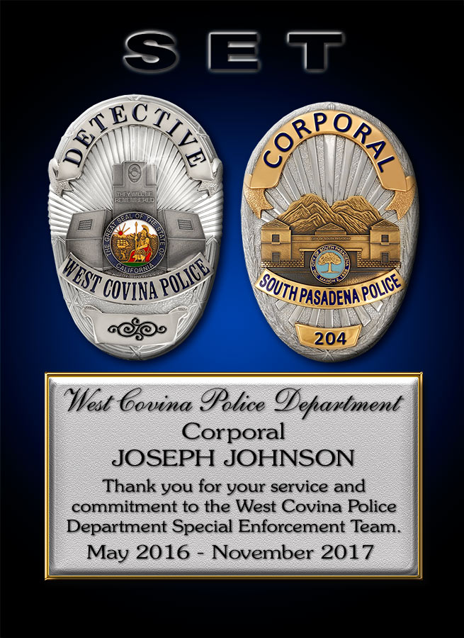 Badge Frame projects for the West Covina Police Department