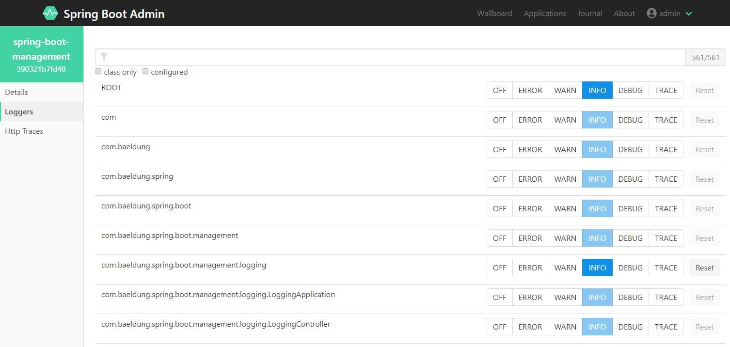 Changing the Logging Level at the Runtime for a Spring Boot Application