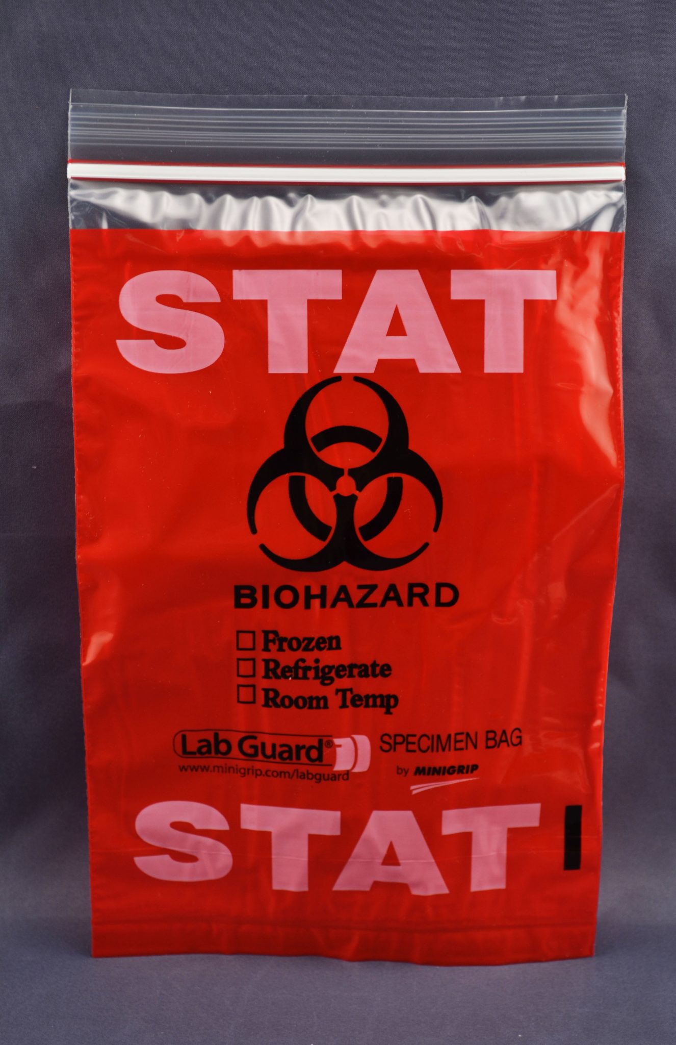 Triwall (3Wall) "Biohazard Stat" Reclosable Zipper Lock Bag Case of