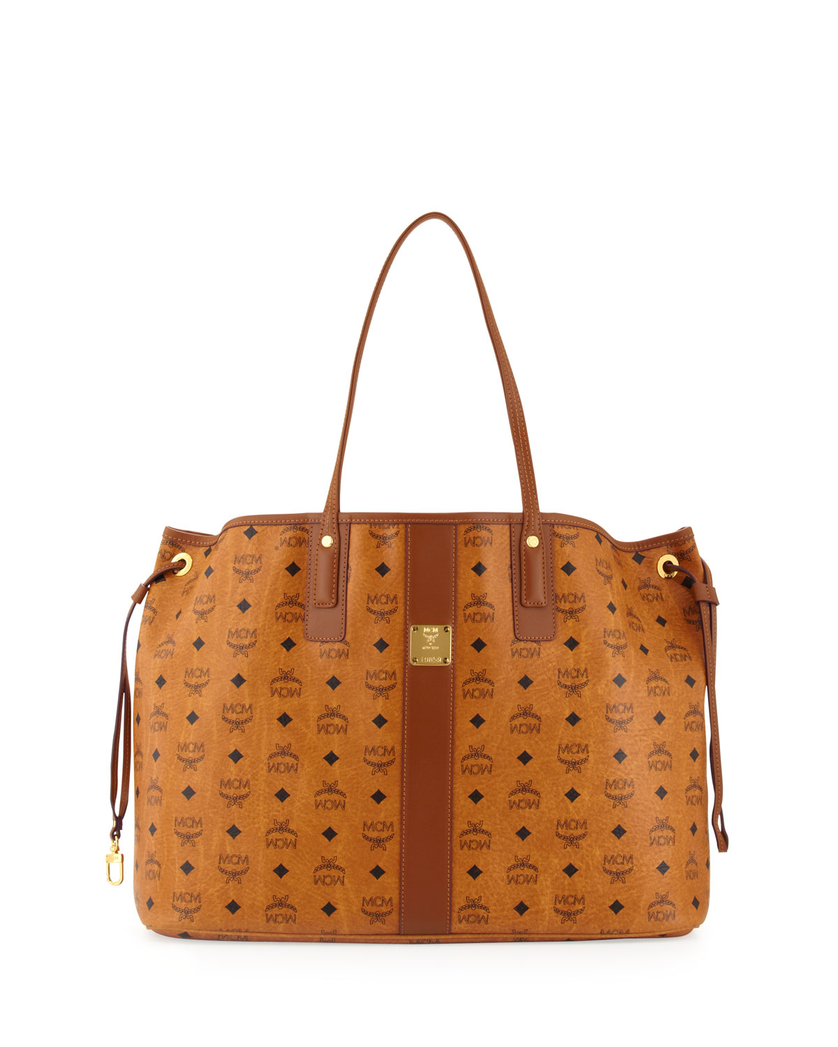 MCM bags. MCM Women's Anya Zip Top Shopper Tote, Cognac, One Size.
