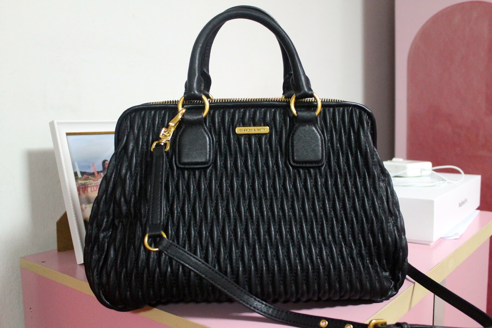 CHARLES & KEITH bags. Charles & Keith PU Circular Buckle Handbag