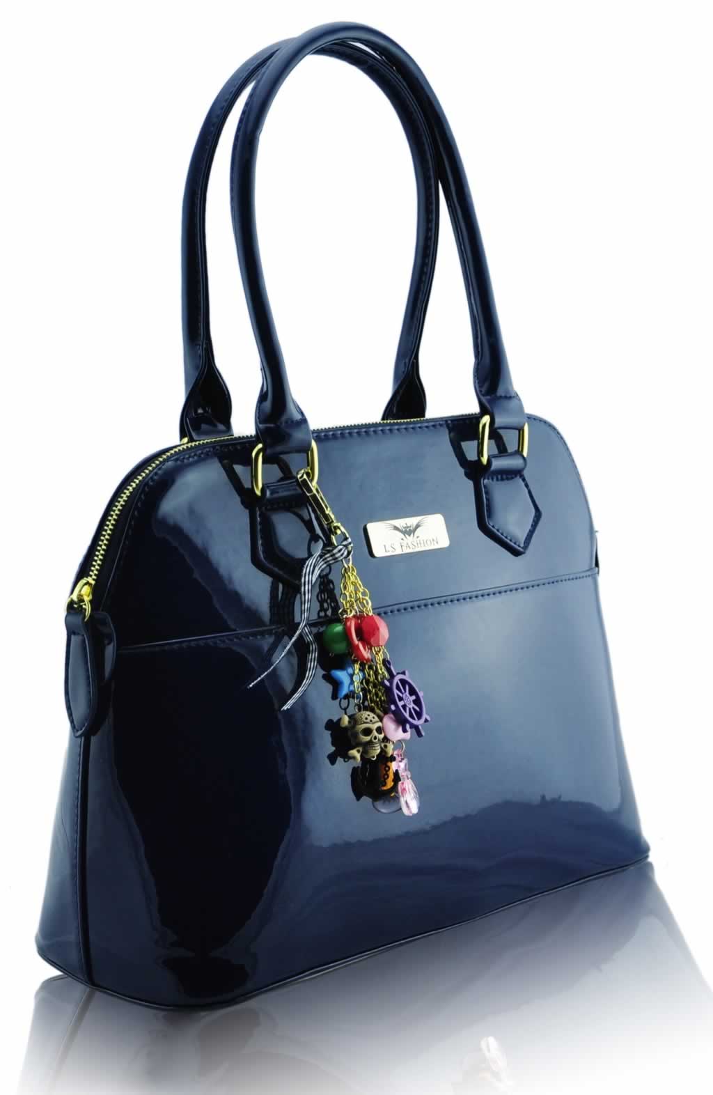 Navy Bag. Lightweight Medium Crossbody Bag with Tassel Navy.
