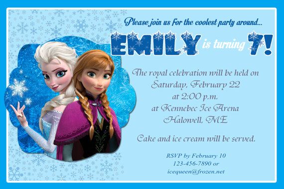 7th Frozen Birthday Party Invitations FREE Printable Birthday