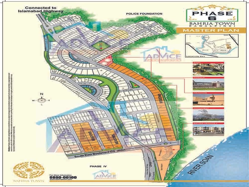 Map of Bahria Town all phases and blocks