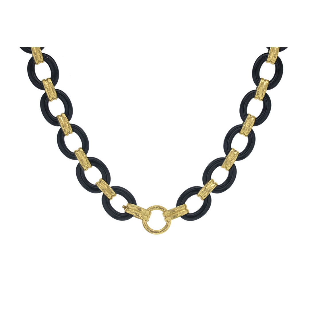 Elizabeth Locke 17″ Black Jade Link Necklace Bailey's Fine Jewelry