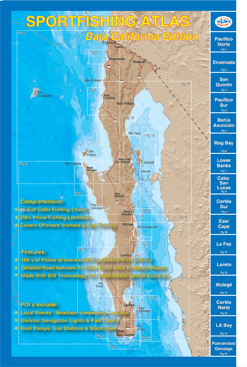 Baja California Map Fishing Sportfishing Atlas Baja California Edition Baja Directions