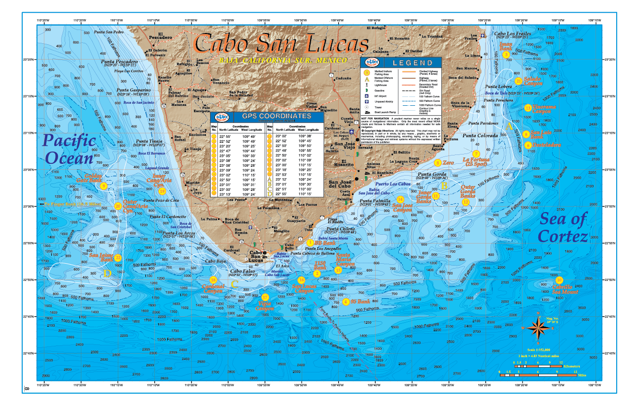 Baja California Map Fishing Sportfishing Atlas Baja California Edition Baja Directions