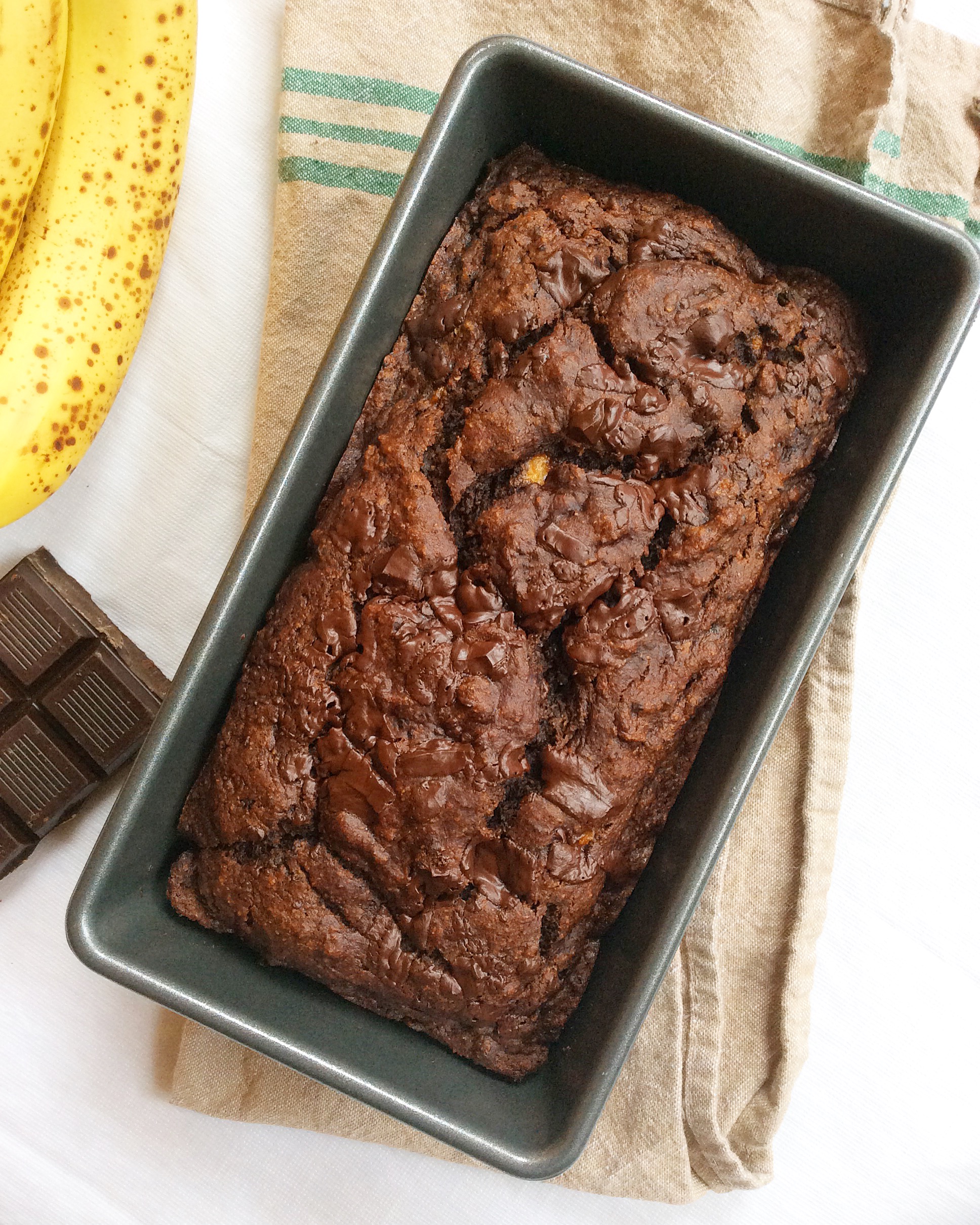 Dark Chocolate Olive Oil Banana Bread — Baked Greens